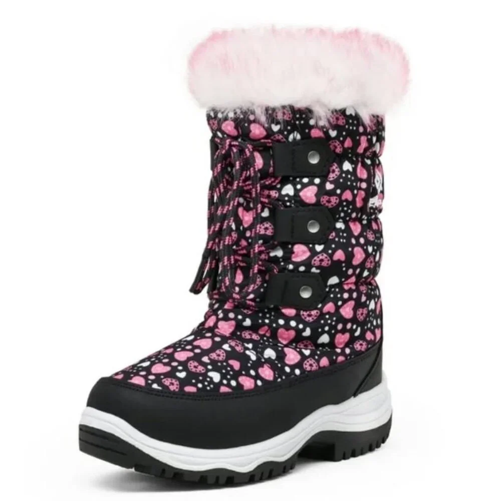 (US 10) Dream Pairs Girls Mid Calf Slip Resistant Faux Fur Lined Knee High Winer - Picture 1 of 8